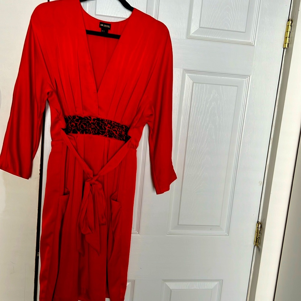 Women orange and black dress